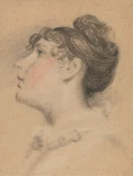 Tête de fille : probablement une étude de Mme De Wint